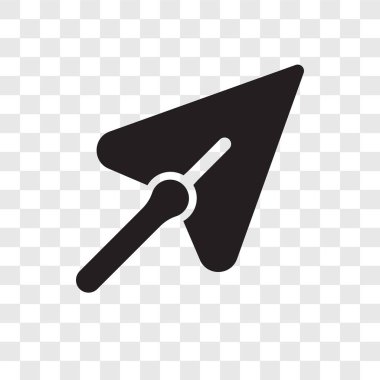 Saydam arka plan üzerinde imleç şeffaflık logo kavramı izole imleç vektör simgesi