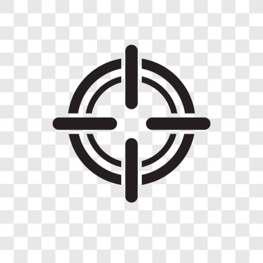 Saydam arka plan üzerinde hedef şeffaflık logo kavramı izole hedef vektör simgesi