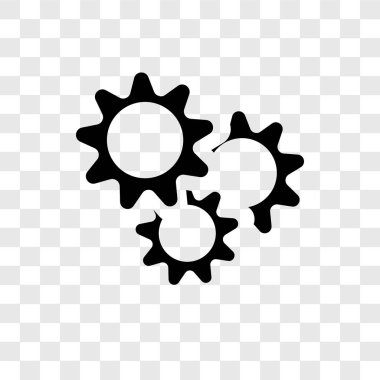 Saydam arka plan üzerinde ayarları şeffaflık logo kavramı izole ayarları vektör simgesi