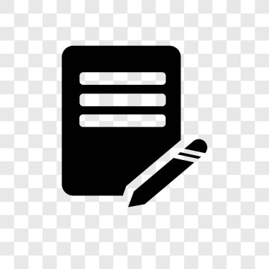 Saydam arka plan üzerinde liste şeffaflık logo kavramı izole listesi vektör simgesi