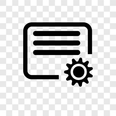 Saydam arka plan üzerinde ayarları şeffaflık logo kavramı izole ayarları vektör simgesi