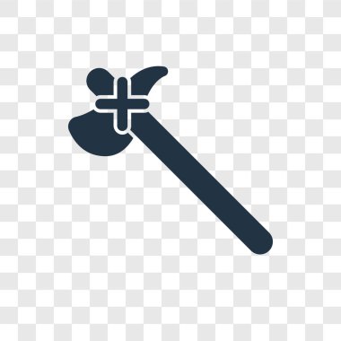 Saydam arka plan üzerinde balta şeffaflık logo kavramı izole balta vektör simgesi