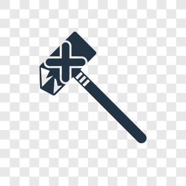 Saydam arka plan üzerinde balta şeffaflık logo kavramı izole balta vektör simgesi