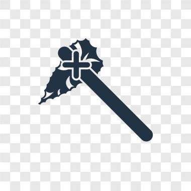 Saydam arka plan üzerinde balta şeffaflık logo kavramı izole balta vektör simgesi