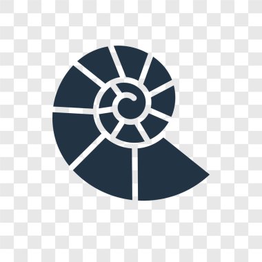 Saydam arka plan üzerinde fosil şeffaflık logo kavramı izole fosil vektör simgesi