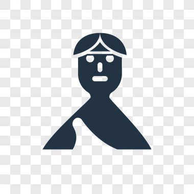 Saydam arka plan üzerinde ilkel insan şeffaflık logo kavramı izole ilkel insan vektör simgesi