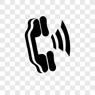 Saydam arka plan üzerinde telefon görüşmesi şeffaflık logo kavramı izole telefon vektör simgesi