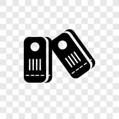 Saydam arka plan üzerinde etiket şeffaflık logo kavramı izole etiketi vektör simgesi