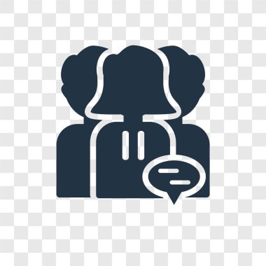 Saydam arka plan üzerinde tartışma şeffaflık logo kavramı izole tartışma vektör simgesi