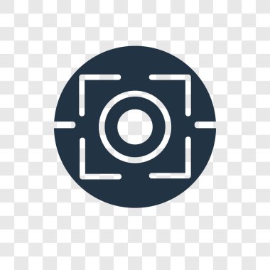 Saydam arka plan üzerinde odak şeffaflık logo kavramı izole odak vektör simgesi