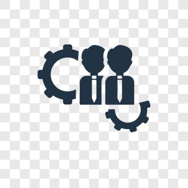 Saydam arka plan üzerinde ekip çalışması şeffaflık logo kavramı izole ekip çalışması vektör simgesi