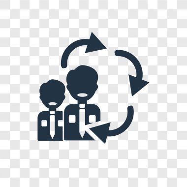 Saydam arka plan üzerinde insan kaynakları şeffaflık logo kavramı izole insan kaynakları vektör simgesi