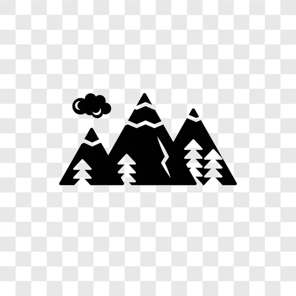 Mountain Vector Icono Aislado Sobre Fondo Transparente Concepto Logotipo Transparencia — Archivo Imágenes Vectoriales