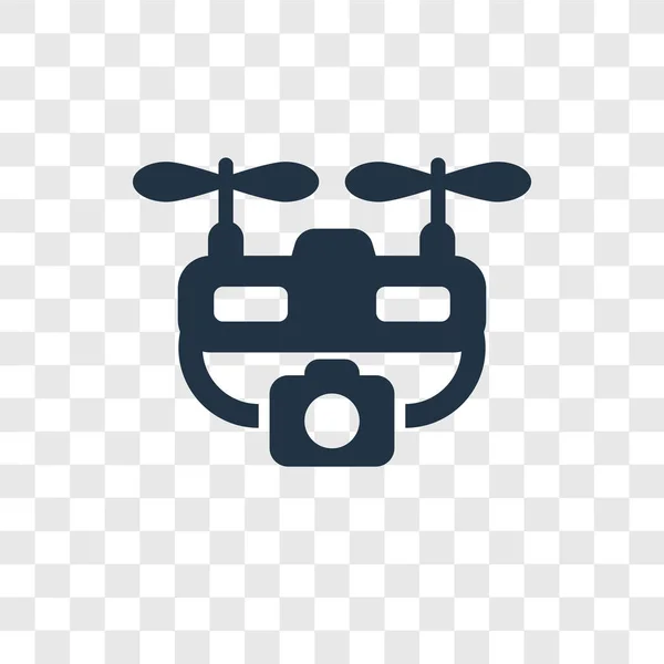 Drone Vektor Ikonen Isolerad Transparent Bakgrund Drone Öppenhet Logotyp Koncept — Stock vektor