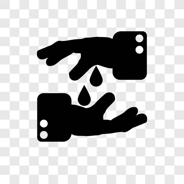 Ícone Vetor Mão Lavagem Isolado Fundo Transparente Conceito Logotipo Transparência —  Vetores de Stock