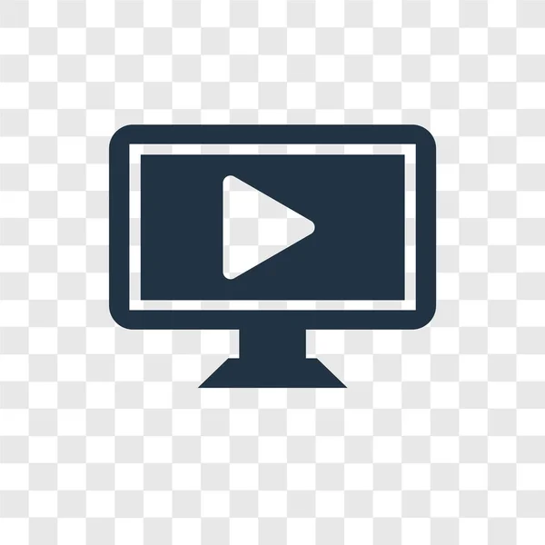 Video Player Vector Icon Isolated Transparent Background Video Player Transparency — Stock Vector