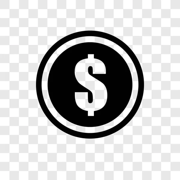 Dollar Vector Pictogram Geïsoleerd Transparante Achtergrond Dollar Transparantie Logo Concept — Stockvector