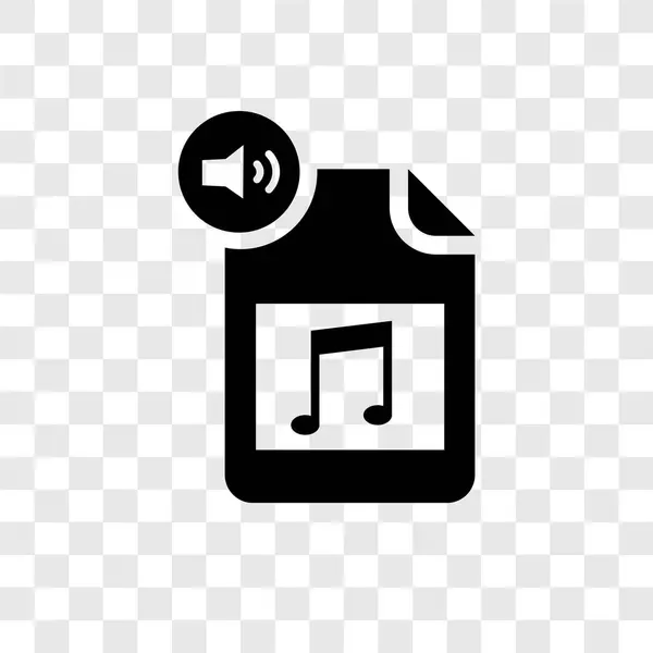 Audio file vector icon isolated on transparent background, Audio file transparency logo concept