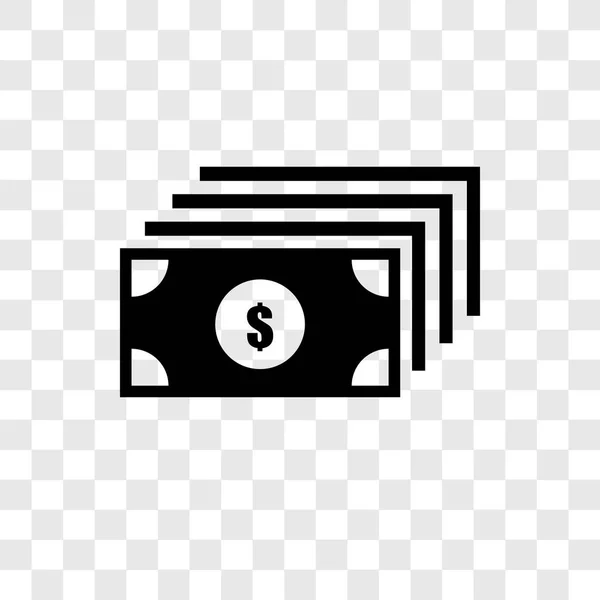 Icono Vector Dinero Aislado Sobre Fondo Transparente Concepto Logotipo Transparencia — Vector de stock