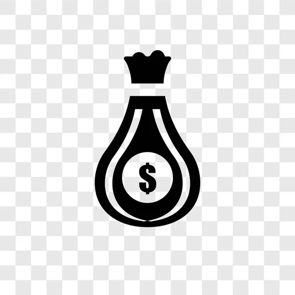 Ícone Vetor Saco Dinheiro Isolado Fundo Transparente Conceito Logotipo Transparência — Vetor de Stock