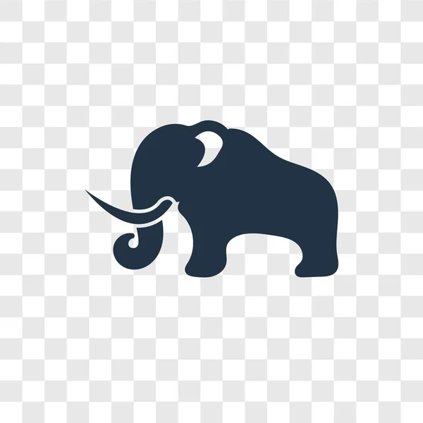 Mammut Vektor Ikonen Isolerad Transparent Bakgrund Mammoth Öppenhet Logotyp Koncept — Stock vektor