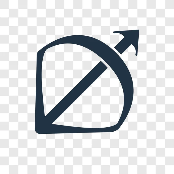 Icono Vector Arco Flecha Aislado Sobre Fondo Transparente Concepto Logotipo — Archivo Imágenes Vectoriales