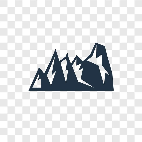 Mountain Vektor Ikonen Isolerad Transparent Bakgrund Mountain Öppenhet Logotyp Koncept — Stock vektor