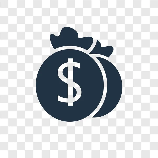 Ícone Vetor Saco Dinheiro Isolado Fundo Transparente Conceito Logotipo Transparência — Vetor de Stock