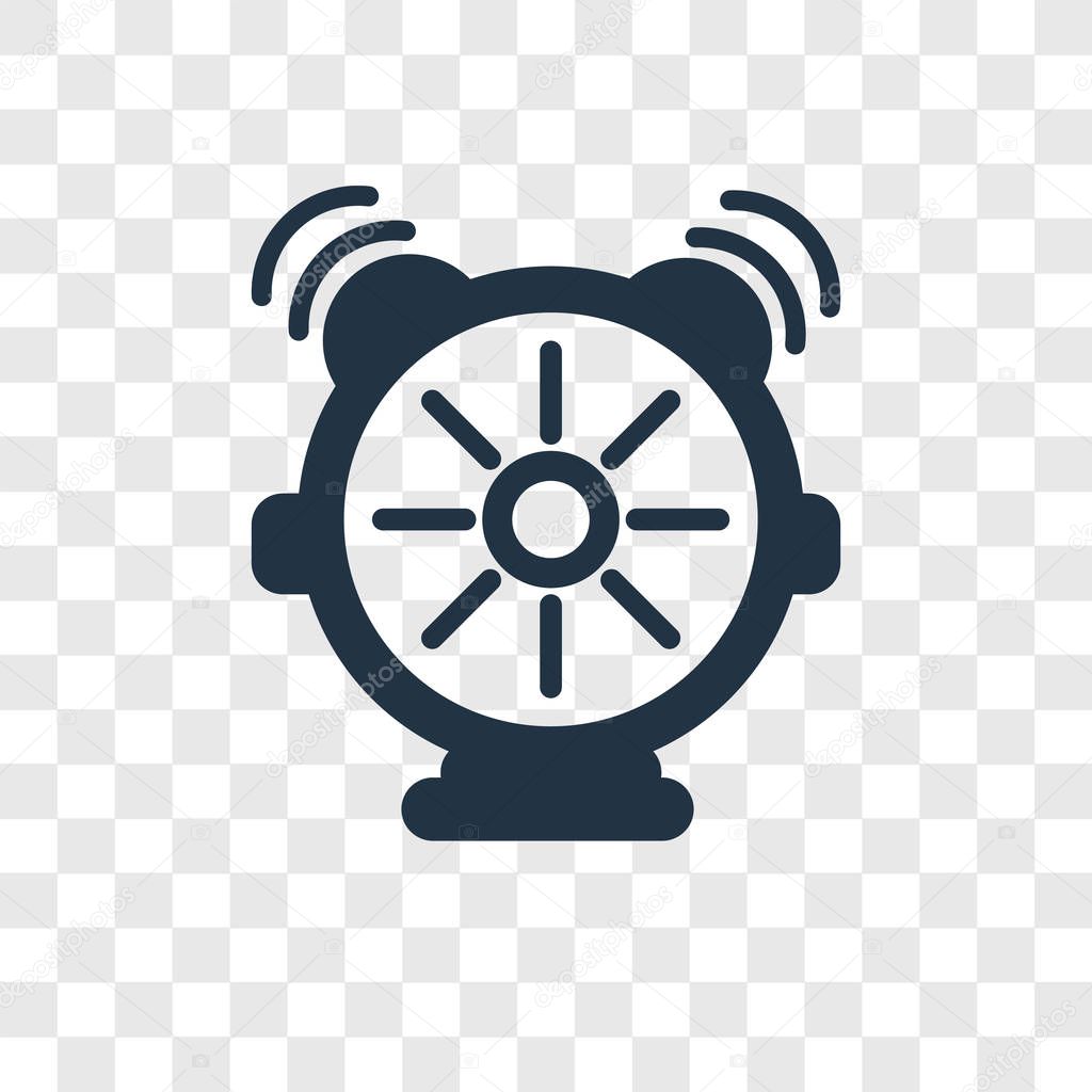 Alarm vector icon isolated on transparent background, Alarm transparency logo concept