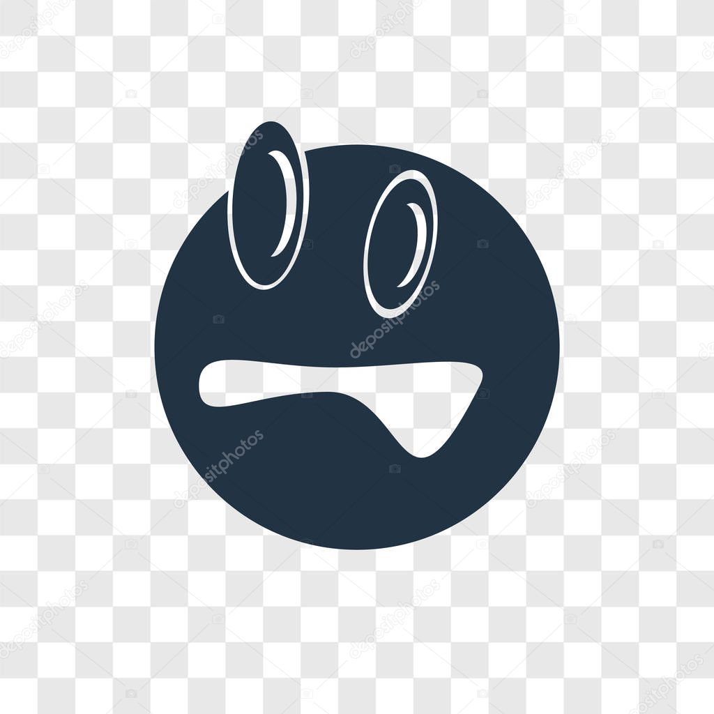 Sad vector icon isolated on transparent background, Sad transparency logo concept