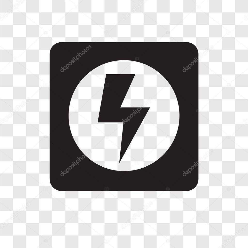 Electricity vector icon isolated on transparent background, Electricity transparency logo concept