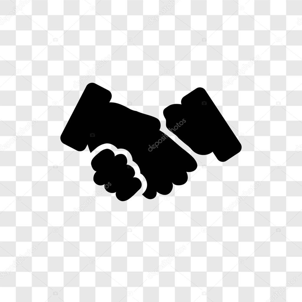 Handshake vector icon isolated on transparent background, Handshake transparency logo concept