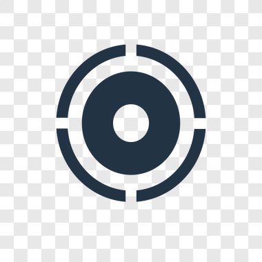 Saydam arka plan üzerinde hedef şeffaflık logo kavramı izole hedef vektör simgesi