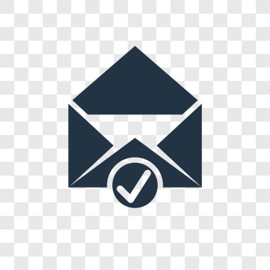 E-posta vektör simgesi şeffaf arka plan üzerinde e-posta şeffaflık logo kavramı izole