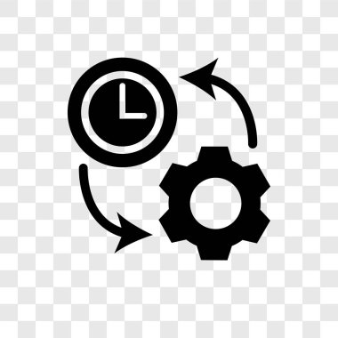 Saydam arka plan üzerinde verimlilik şeffaflık logo kavramı izole verimlilik vektör simgesi