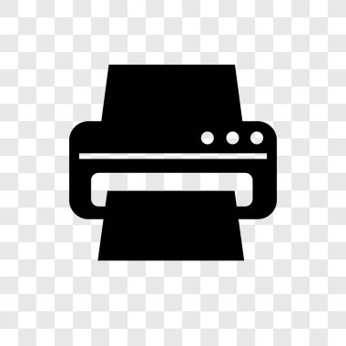 Saydam arka plan üzerinde yazıcı şeffaflık logo kavramı izole yazıcı vektör simgesi