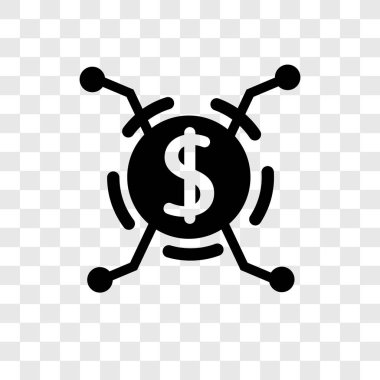 Saydam arka plan üzerinde dağıtım şeffaflık logo kavramı izole dağıtım vektör simgesi