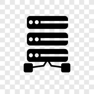 Saydam arka plan üzerinde veritabanı şeffaflık logo kavramı izole veritabanı vektör simgesi