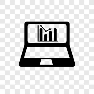 Saydam arka plan üzerinde Analytics şeffaflık logo kavramı izole analytics vektör simgesi