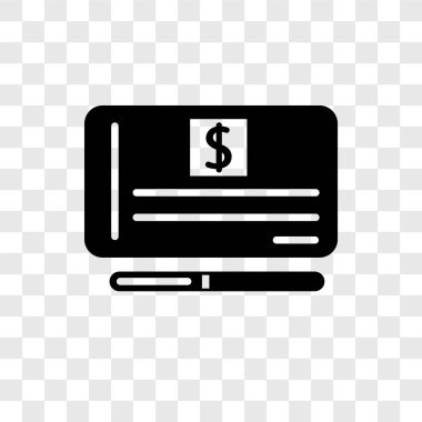 Saydam arka plan üzerinde çek defteri şeffaflık logo kavramı izole çek defteri vektör simgesi