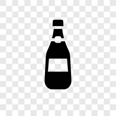 Saydam arka plan üzerinde şampanya şeffaflık logo kavramı izole şampanya vektör simgesi