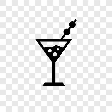 Saydam arka plan üzerinde Martini şeffaflık logo kavramı izole Martini vektör simgesi