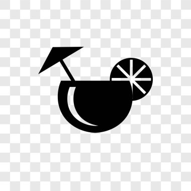 Saydam arka plan üzerinde kokteyl şeffaflık logo kavramı izole kokteyl vektör simgesi