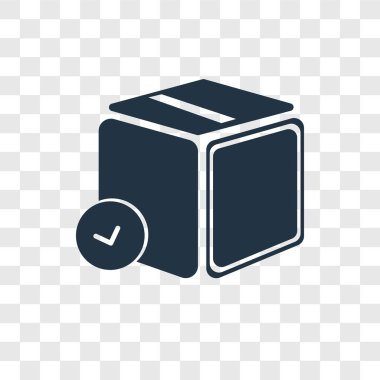 Saydam arka plan üzerinde şeffaflık logo kavramı kutu izole kutusu vektör simgesi