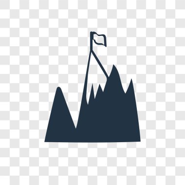 Saydam arka plan üzerinde en yüksek şeffaflık logo kavramı izole tepe vektör simgesi