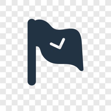 Saydam arka plan üzerinde bayrak şeffaflık logo kavramı izole bayrak vektör simgesi