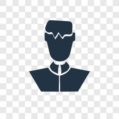 Saydam arka plan üzerinde işadamı şeffaflık logo kavramı izole iş adamı vektör simgesi