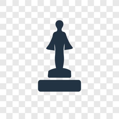 Saydam arka plan üzerinde podyum şeffaflık logo kavramı izole podyum vektör simgesi