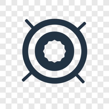 Saydam arka plan üzerinde amaç şeffaflık logo kavramı izole amaç vektör simgesi