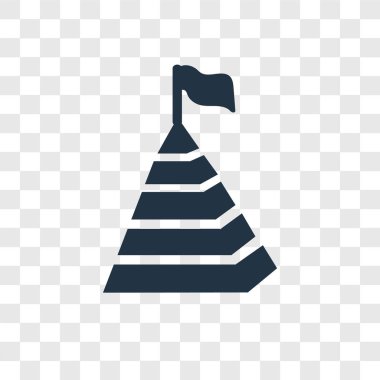 Saydam arka plan üzerinde piramit şeffaflık logo kavramı izole piramit vektör simgesi